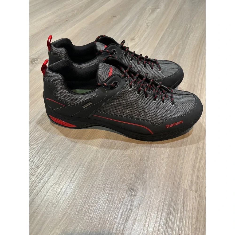 Dunham Cloud Plus Waterproof Hiking Shoes Mens 17 Grey‎ Red Low Top CH9129